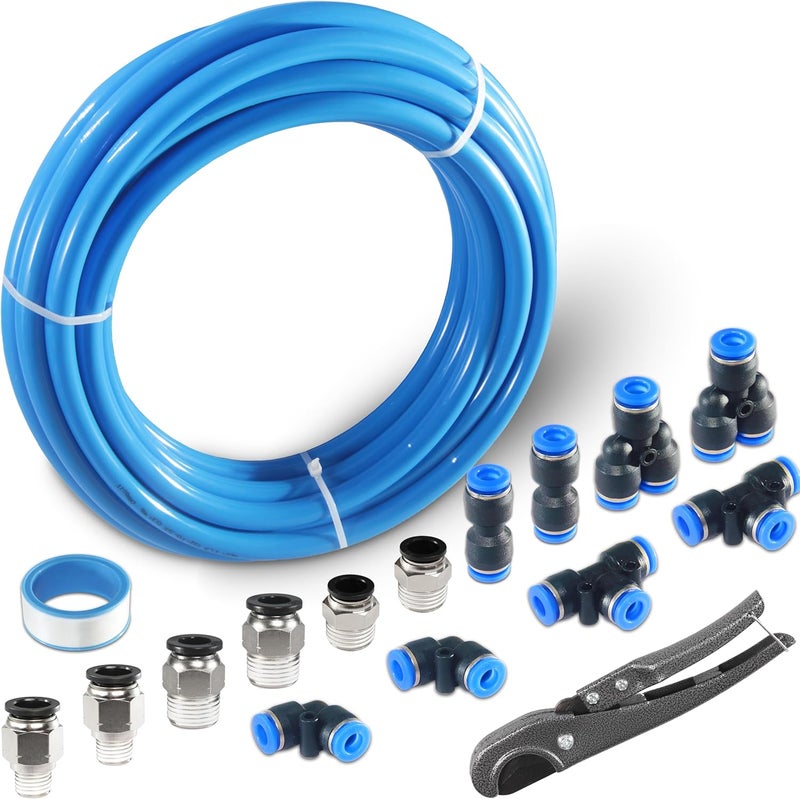 MSAEIQUN Pneumatic Tubing Blue Polyurethane PU Air Hose Pipe Tube Kit 12mm OD 8mm ID 10 Meter 32.8ft for Air Line or Fluid Transfer (12mm x 10M) - Image 1
